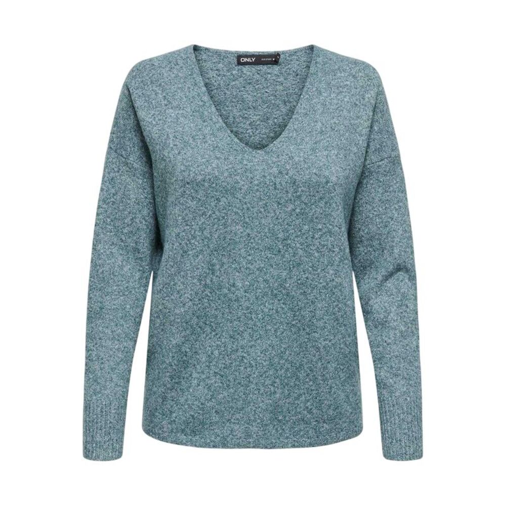 Only Womens/Ladies Rica V Neck Sweater / Sea Moss Marl